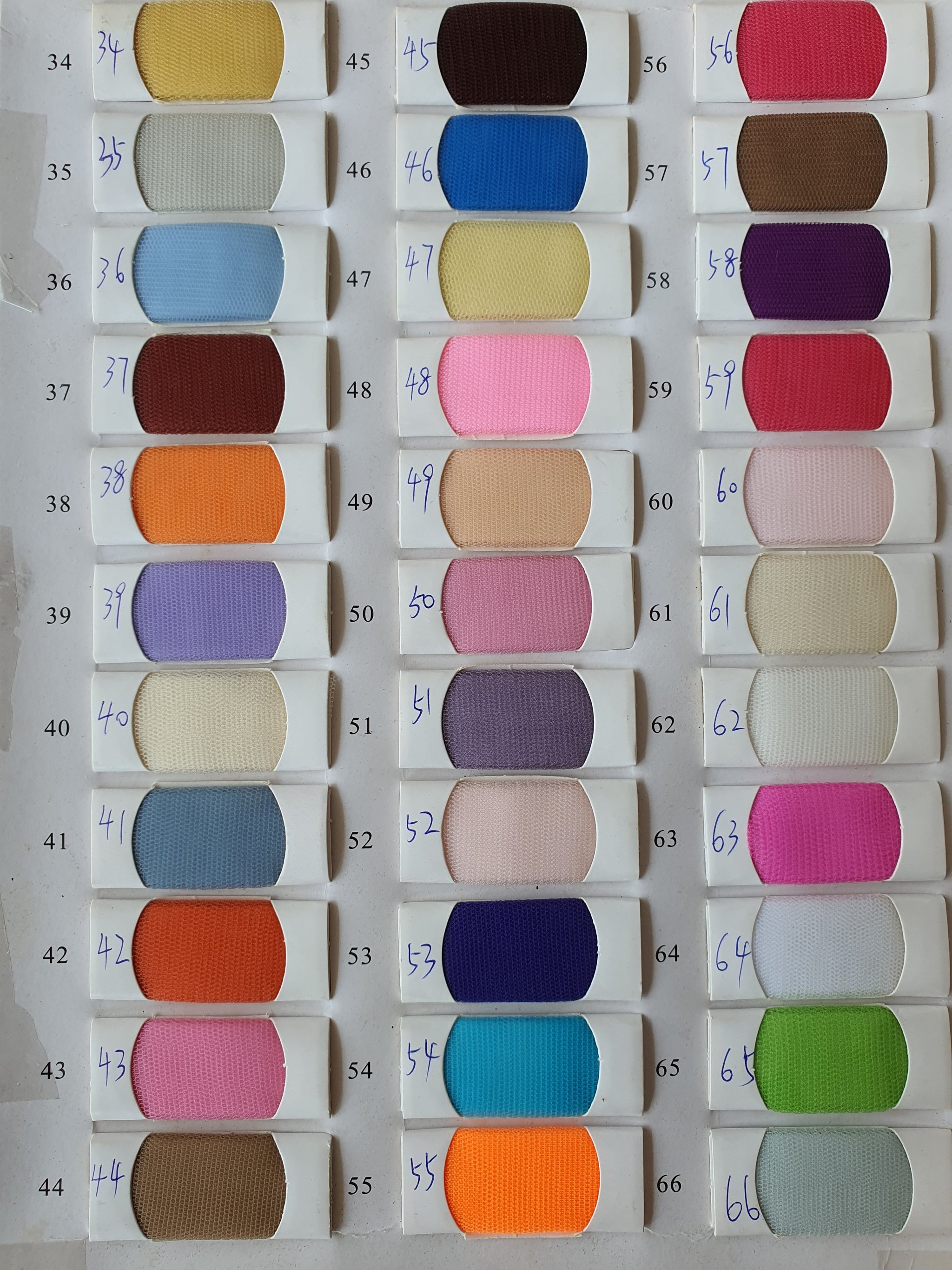 Tulle Colour Chart – WeddingConfetti