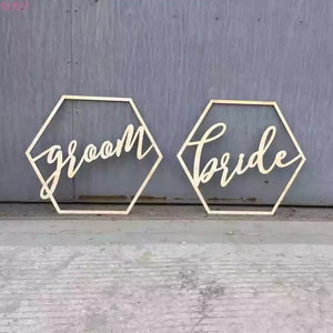 Wedding Decor - Hexagonal Bride & Groom / Mr&Mrs / Together Better - WeddingConfetti