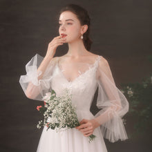 Load image into Gallery viewer, The Noval Wedding Bridal Illusion Sleeves Gown