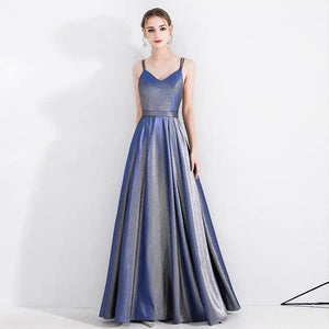 The Lina Blue Ombre Sleeveless Gown - WeddingConfetti