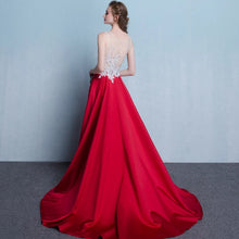 Load image into Gallery viewer, The Listel Red White Sleeveless Satin Gown - WeddingConfetti
