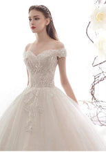 Load image into Gallery viewer, The Claris Wedding Bridal Tulle Off Shoulder Gown - WeddingConfetti