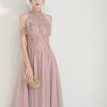 Load image into Gallery viewer, The Nikae Pink Halter Tulle Gown