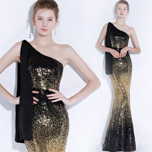 The Lynne Sequined Ombre Gown - WeddingConfetti