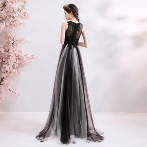 The Cornelia Black Lace Sleeveless Ombre Dress - WeddingConfetti
