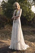 Load image into Gallery viewer, The Zelmyda Bohemian Lace Wedding Gown