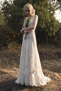 The Zelmyda Bohemian Lace Wedding Gown