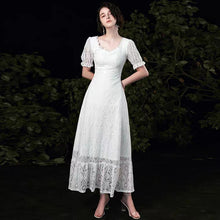 Load image into Gallery viewer, The Tetrine Wedding Bridal Short Sleeves Lace Gown