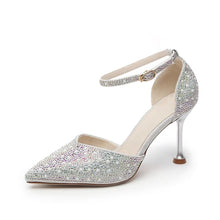 Load image into Gallery viewer, The Berlitze Wedding Bridal Gold Strapped Heels