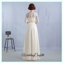 Load image into Gallery viewer, The Myra White / Red / Grey / Black / Champagne Long Sleeves Lace Evening Gown - WeddingConfetti