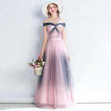 Load image into Gallery viewer, The Amelia Off Shoulder Ombre Gown - WeddingConfetti