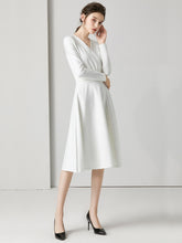 Load image into Gallery viewer, The Chantel Long Sleeves White Midi Dress