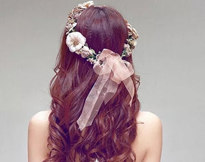 White Floral Hair Crown - WeddingConfetti