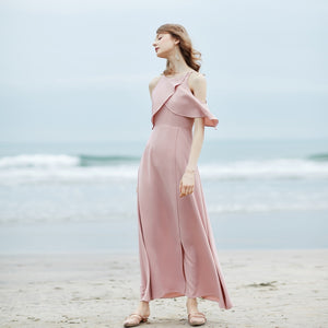 The Raylie Cold Off Shoulder Chiffon Dress (Customisable)