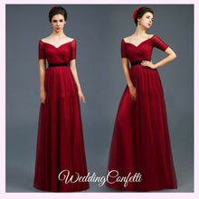 Load image into Gallery viewer, The Amerlie Off Shoulder Evening Gown (Available in 3 colours) - WeddingConfetti
