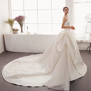 The Izzey Wedding Bridal Satin Tube Gown - WeddingConfetti