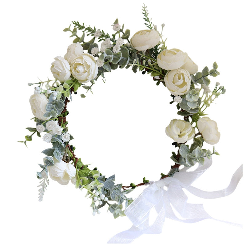 Wedding Hair Garland/Flower Crown (Available in 5 Colours) - WeddingConfetti