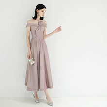 Load image into Gallery viewer, The Fellyn Pink Off Shoulder Midi Gown