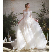Load image into Gallery viewer, The Demetrios Wedding Bridal White Illusion Gown