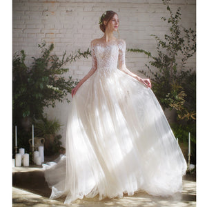 The Demetrios Wedding Bridal White Illusion Gown