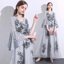 Load image into Gallery viewer, The Grecia Floral Trumpet Sleeves Lace Dress(Available in 4 colours) - WeddingConfetti