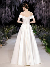 Load image into Gallery viewer, The Orlean Wedding Bridal Off Shoulder Satin Gown
