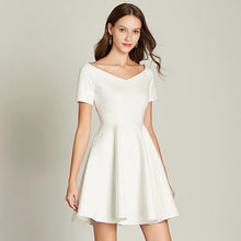 Load image into Gallery viewer, The Vichy White Off Shoulder Short Dress - WeddingConfetti