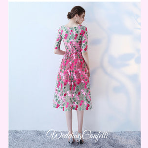 The Acadia Pink Floral Dress - WeddingConfetti