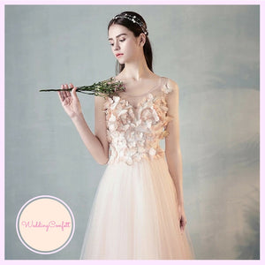 The Caryssa Pink Sleeveless Butterfly Lace Dress - WeddingConfetti