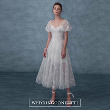 Load image into Gallery viewer, The Hyacinth White Puff Sleeves Bridgerton Inspired Dress