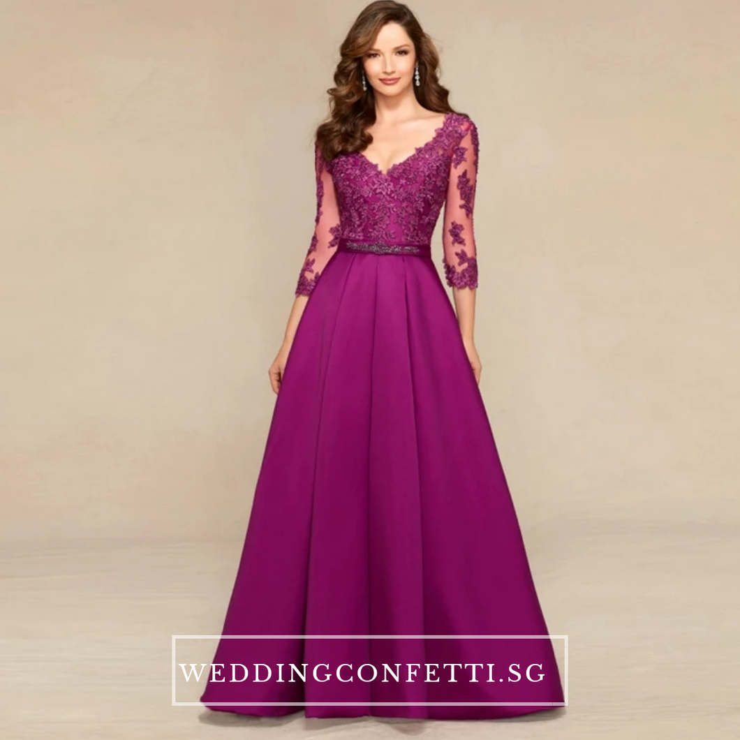 The Dandelion Long Lace Sleeves Dress / Gown - WeddingConfetti