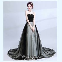 Load image into Gallery viewer, The Galina Ombre Black Tube Gown - WeddingConfetti