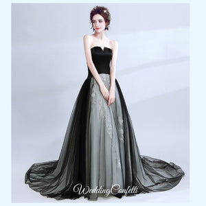 The Galina Ombre Black Tube Gown - WeddingConfetti