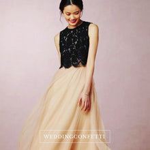 Load image into Gallery viewer, The Eden Wedding Bridal Satin Crop Top Maxi &amp; Skirt (Customisable) - WeddingConfetti