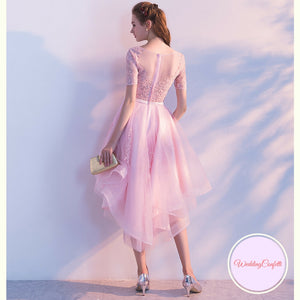 The Liestte Pink / Champagne Lace Dress - WeddingConfetti