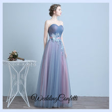 Load image into Gallery viewer, The Regelia Tulle Lace Tube Blue Dress - WeddingConfetti