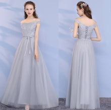 Load image into Gallery viewer, The Lorraine Grey / Champagne Bridesmaid Dress (Available in 2 colours) - WeddingConfetti