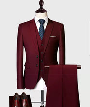 Load image into Gallery viewer, Maximus Groom Men&#39;s Suit Jacket, Vest and Pants (Available in 6 colours) - WeddingConfetti