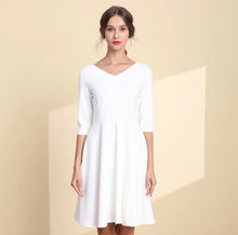 Load image into Gallery viewer, The Mary White Short Sleeeves Dress (Available in Long Sleeves) - WeddingConfetti