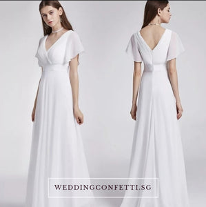 Letel White Short Sleeve Gown