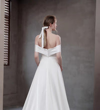 Load image into Gallery viewer, The Giuliana Wedding Bridal Satin Off Shoulder Gown