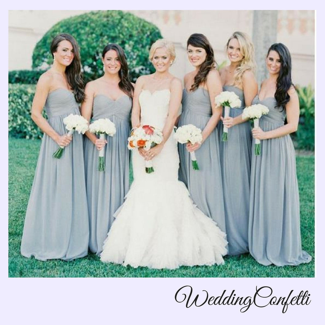 The Charis Bridesmaid Chiffon Tube Dress (Customisable) - WeddingConfetti
