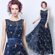 Load image into Gallery viewer, The Cassiopeia Blue Stars Sleeveless Gown - WeddingConfetti
