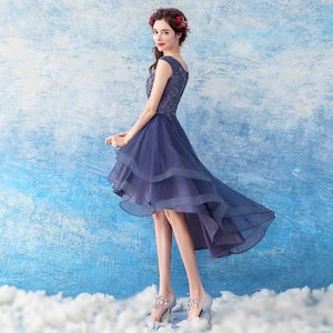 The Cecil Blue Hi Low Sleeveless Dress - WeddingConfetti