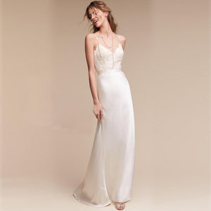 The Tanaka Wedding Bridal Satin Lace Gown