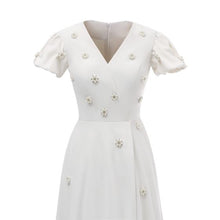 Load image into Gallery viewer, The Velda White / Red Short Sleeve Gown