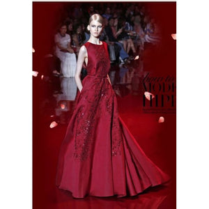 The Richeta Wine Red Sleeveless Gown - WeddingConfetti