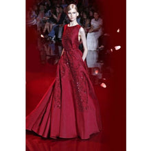 Load image into Gallery viewer, The Richeta Wine Red Sleeveless Gown - WeddingConfetti