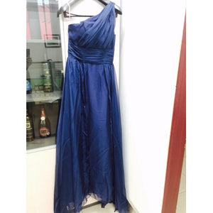 The Donatella Blue Toga Long Evening Gown - WeddingConfetti