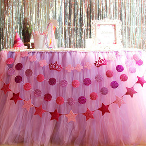 Round Glittery Sequins Star Garland - WeddingConfetti